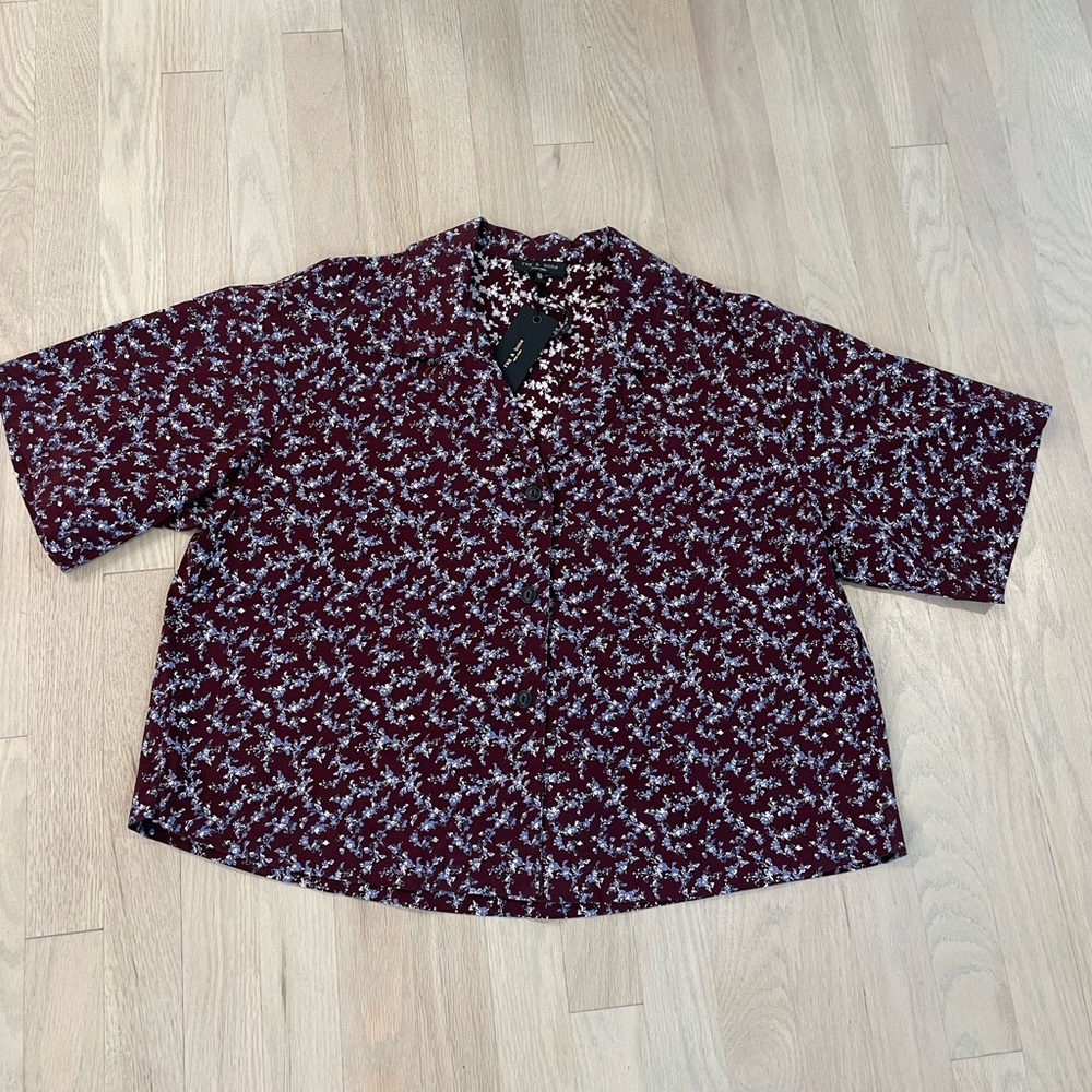 Rag and Bone Reed Floral Camp Collar Shirt NWT